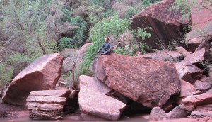 Woman meditating in nature